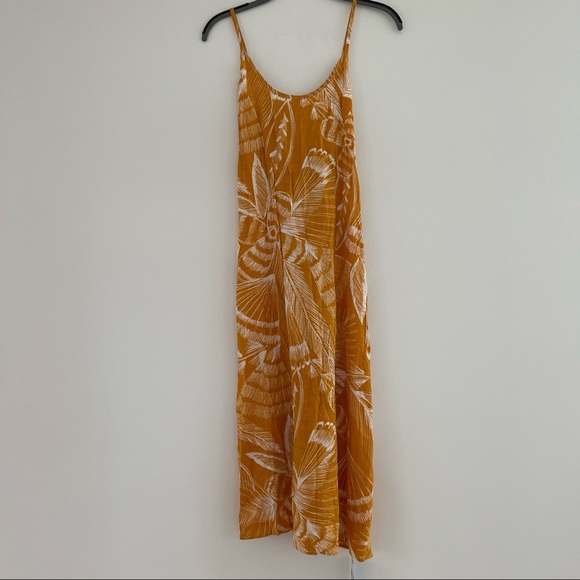 Women's Yellow Floral Crisscross Midi Slip Dress - Cupshe Size L New With Tags 8 - Picture 3 of 9